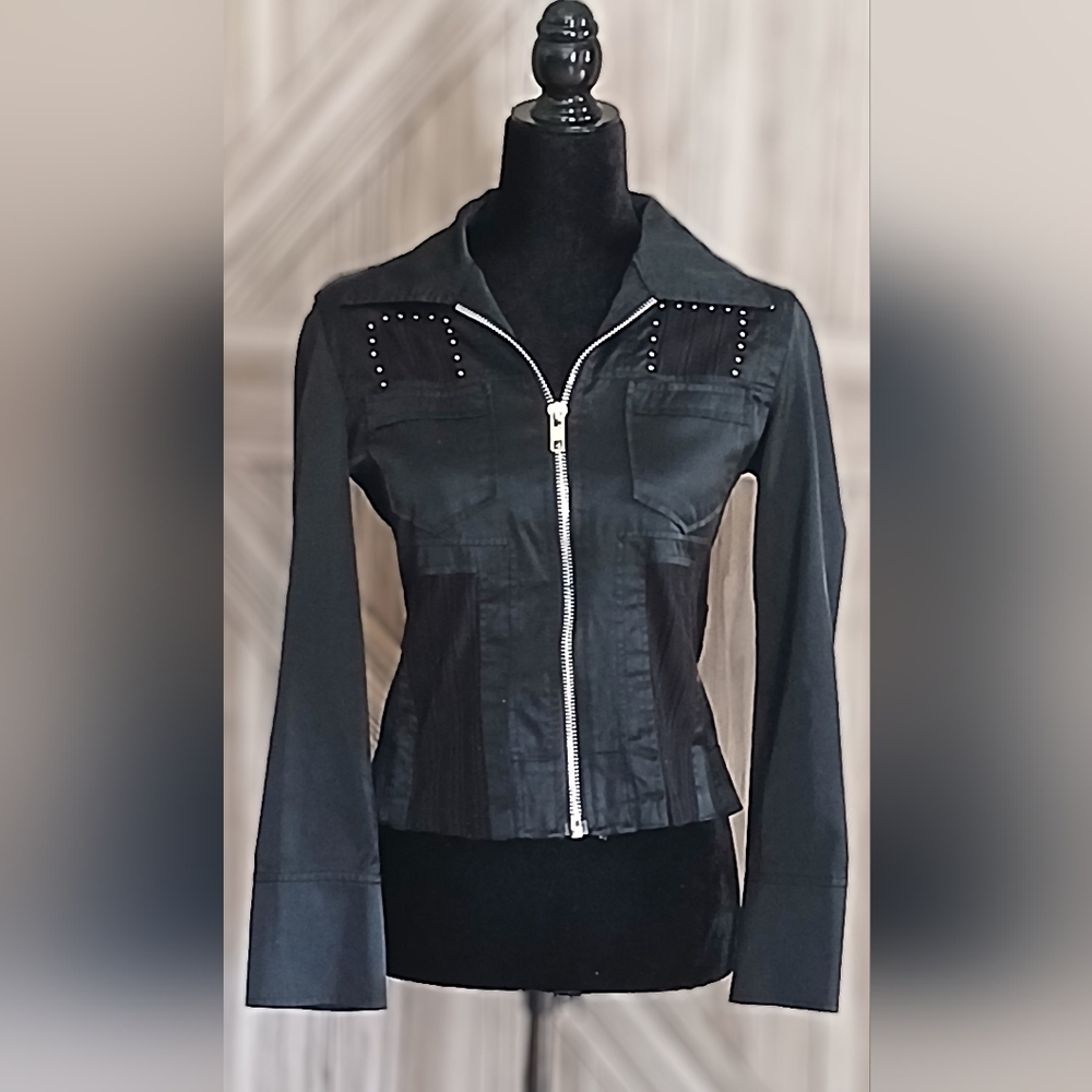 Women's Vintage Black Studded Now USA Sweater, Blouse Women's Size Extra Small.